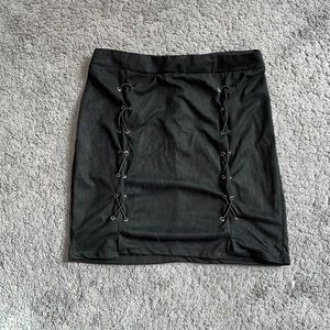 Black tied up front skirt